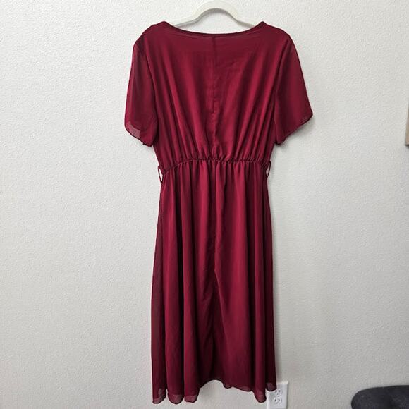 Red Mid Length Dress- Women's Large - Picture 2 of 2